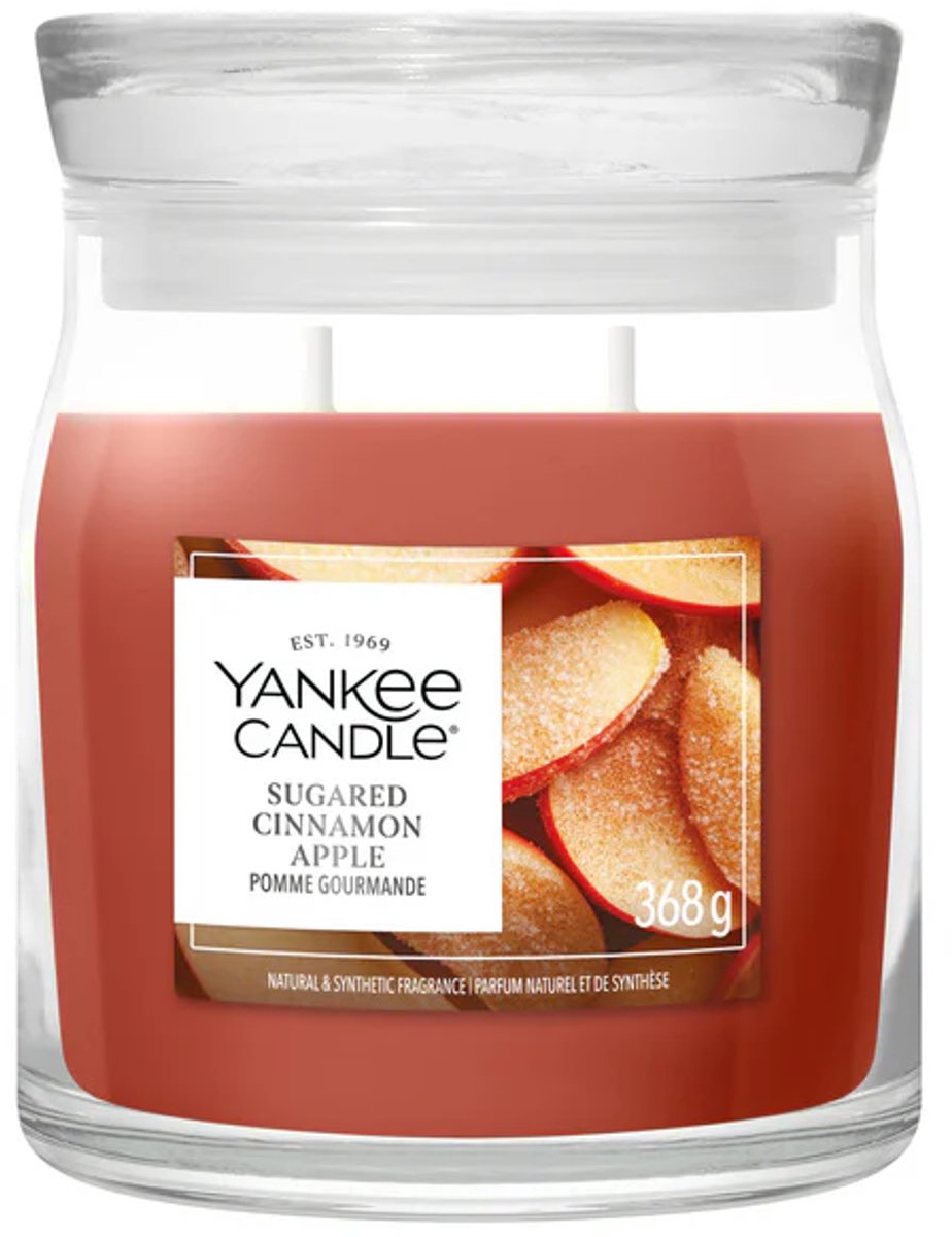 Yankee Candle Sugared Cinnamon Apple Medium Jar - tot 50 branduren Bruin