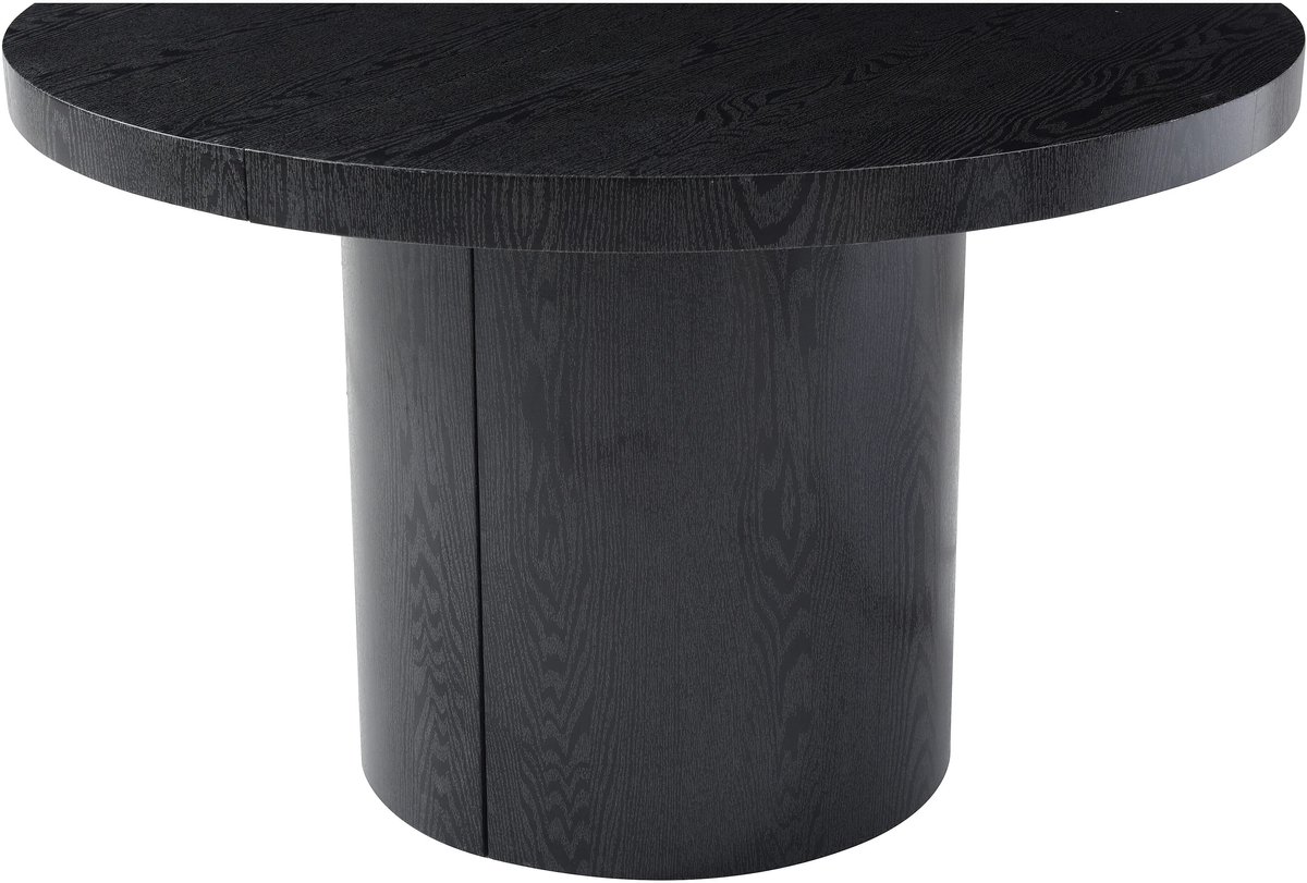 Uitschuifbare Eettafel SIDRINA XL 120-240x120x76 cm – Modern Ovaal Design, 4-12 Personen – MDF Zwart – Verwijderbare Verlengen – Abkantoor
