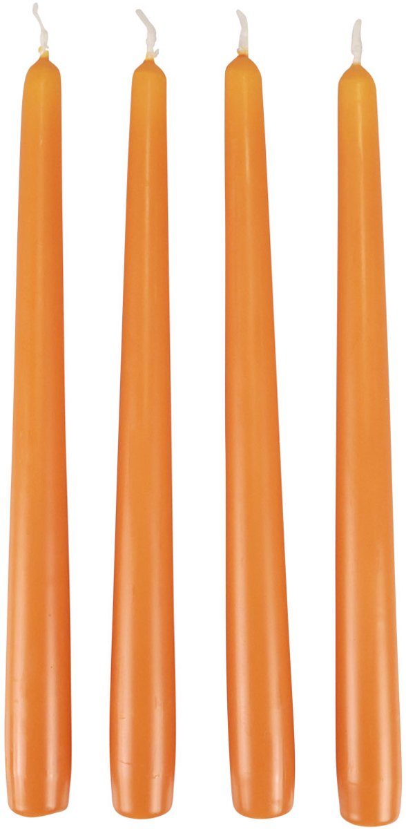 Conische kaarsen Wenzel kaarsen oranje 250/23mm 12 st, 12 Stück