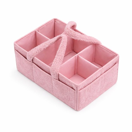 Vavida - Commodemandje - Roze - Teddy - 40 x 26 x 17 cm - Babykamer - Baby - Commode - Mandje — afbeelding 2