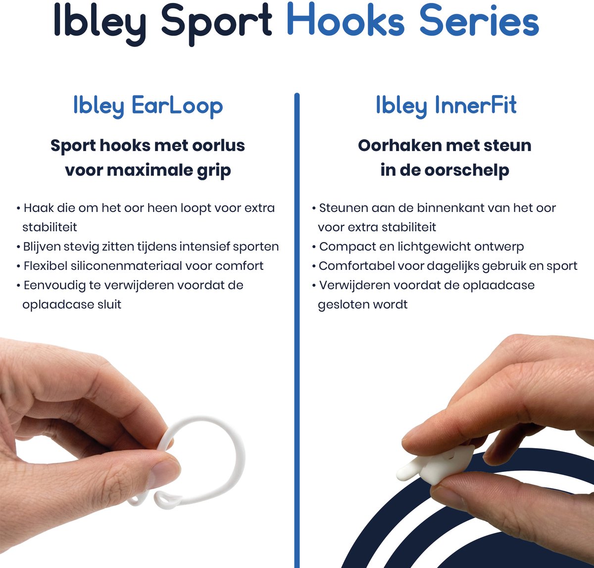Ibley EarLoop Sport hooks wit voor Apple AirPods Pro 1/2 & AirPods 3/4 - Oorhaken - Siliconen sport haken - Geschikt voor AirPods Pro 1/2 en Apple AirPods 3/4 - Set van 2 – foto 3