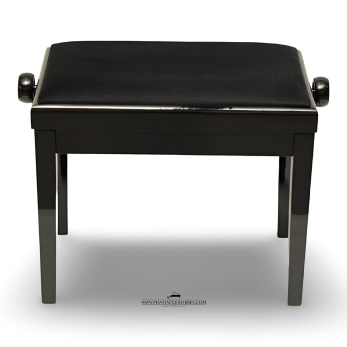 Pianobank GPPD Model 3 Zwart HG, zwarte stofzitting