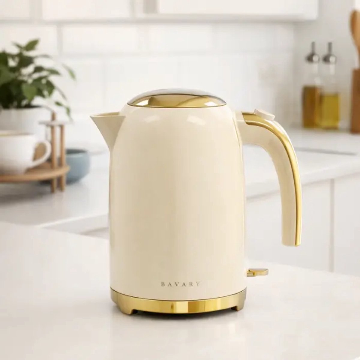 Bavary Collection K584QN - Design Waterkoker - 1.7L - 2200W - Beige/Goud