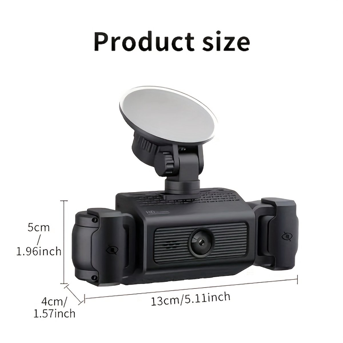 360° vierkanaals dashcam - Uitgerust met een 1080p-camera aan de voorzijde en 480p-camera's aan de achterzijde, met ondersteuning voor nachtzicht, breed dynamisch bereik, 6,1-inch IPS-scherm, loopopname, G-sensor en 24-uurs parkeerbewaking. – foto 5