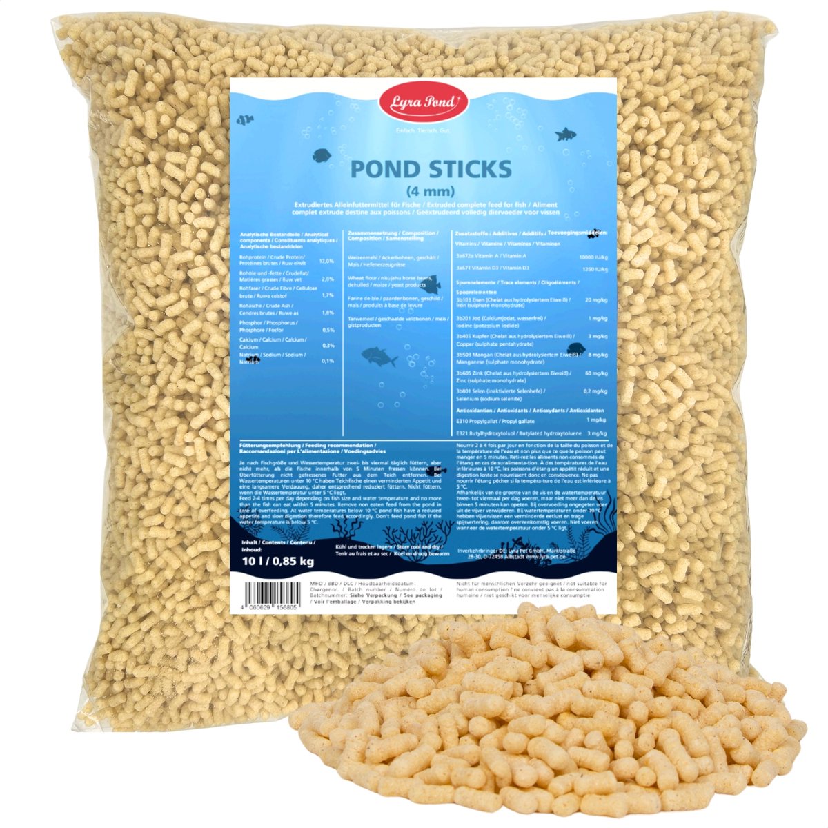 10 liter (0,85 kg) Lyra Pond® Pond Sticks visvoer vijvervoer