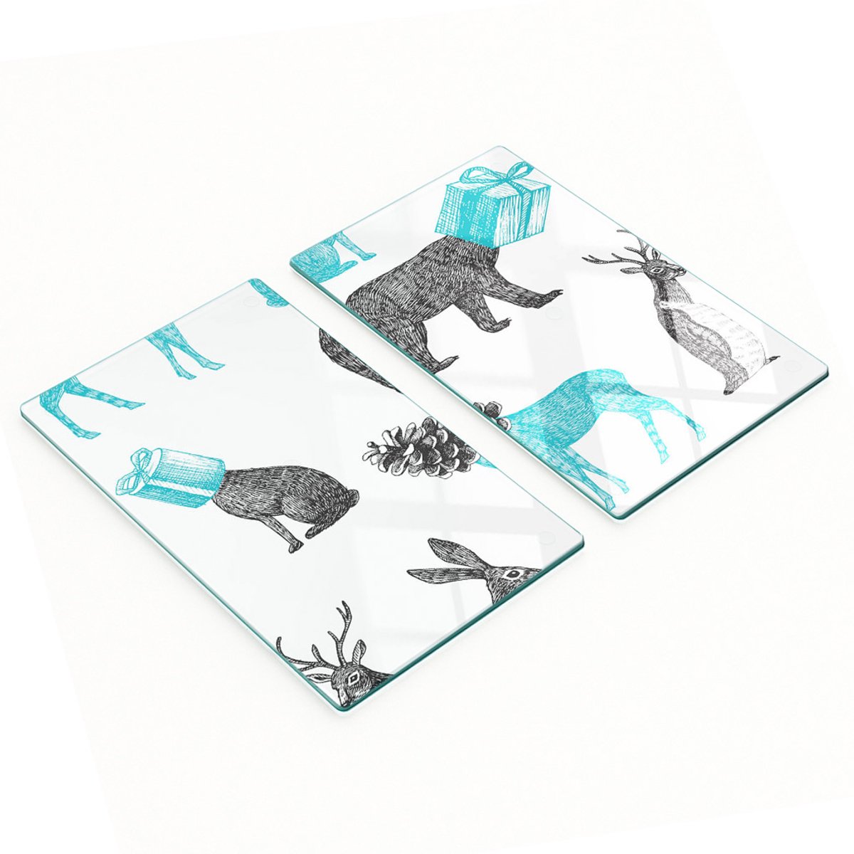 Decoratieve snijplanken van gehard glas voor Kerstmis, 2x30x52 cm