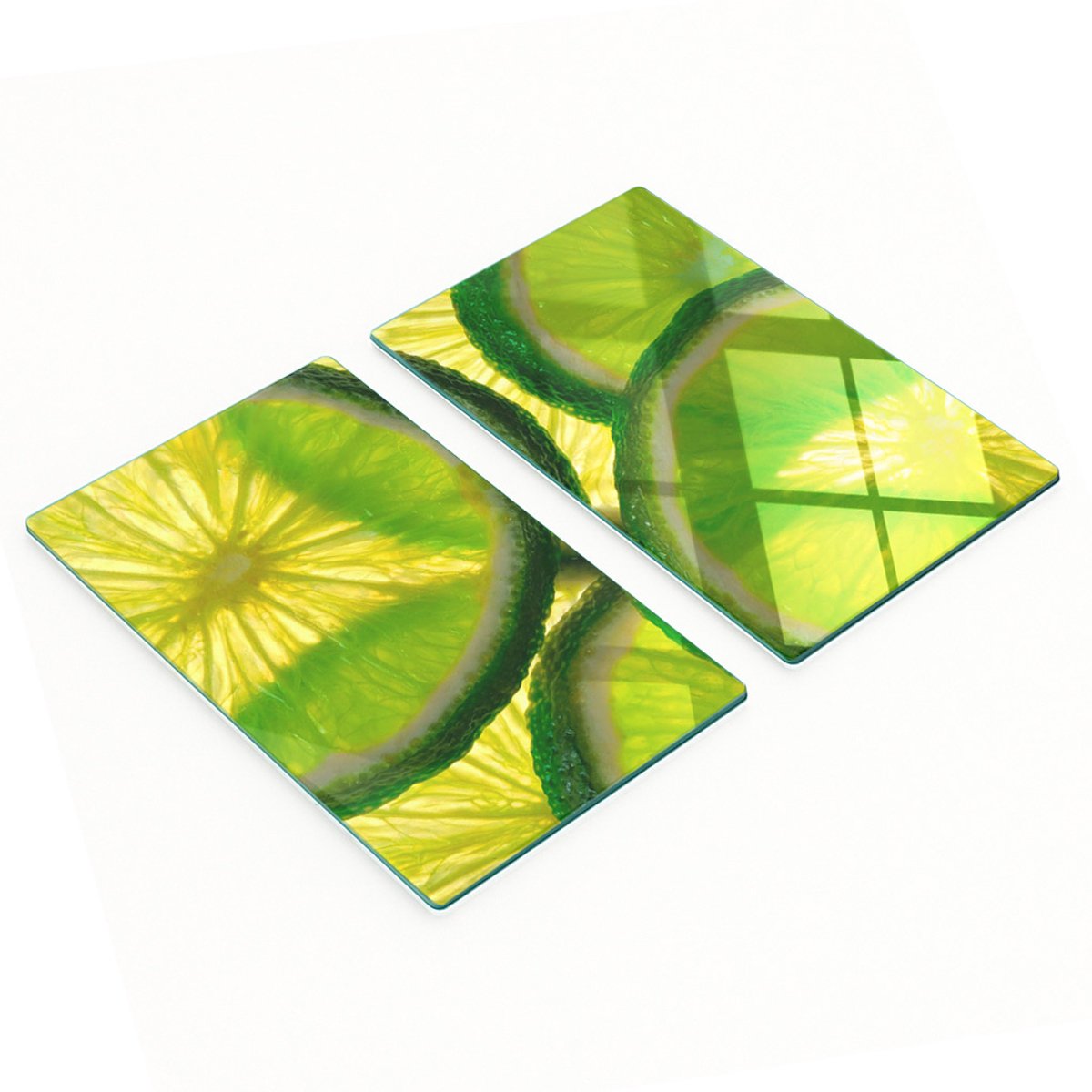 Multifunctionele decoratieve glazen borden met limoenprint 2x30x52 cm