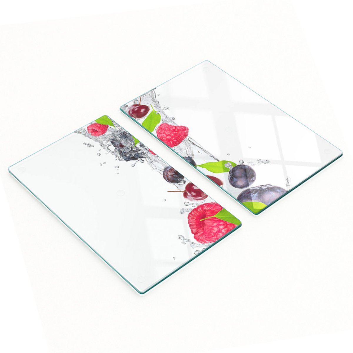 Decoratieve glazen serveerplanken voor snacks, fruit en water, 2x30x52 cm