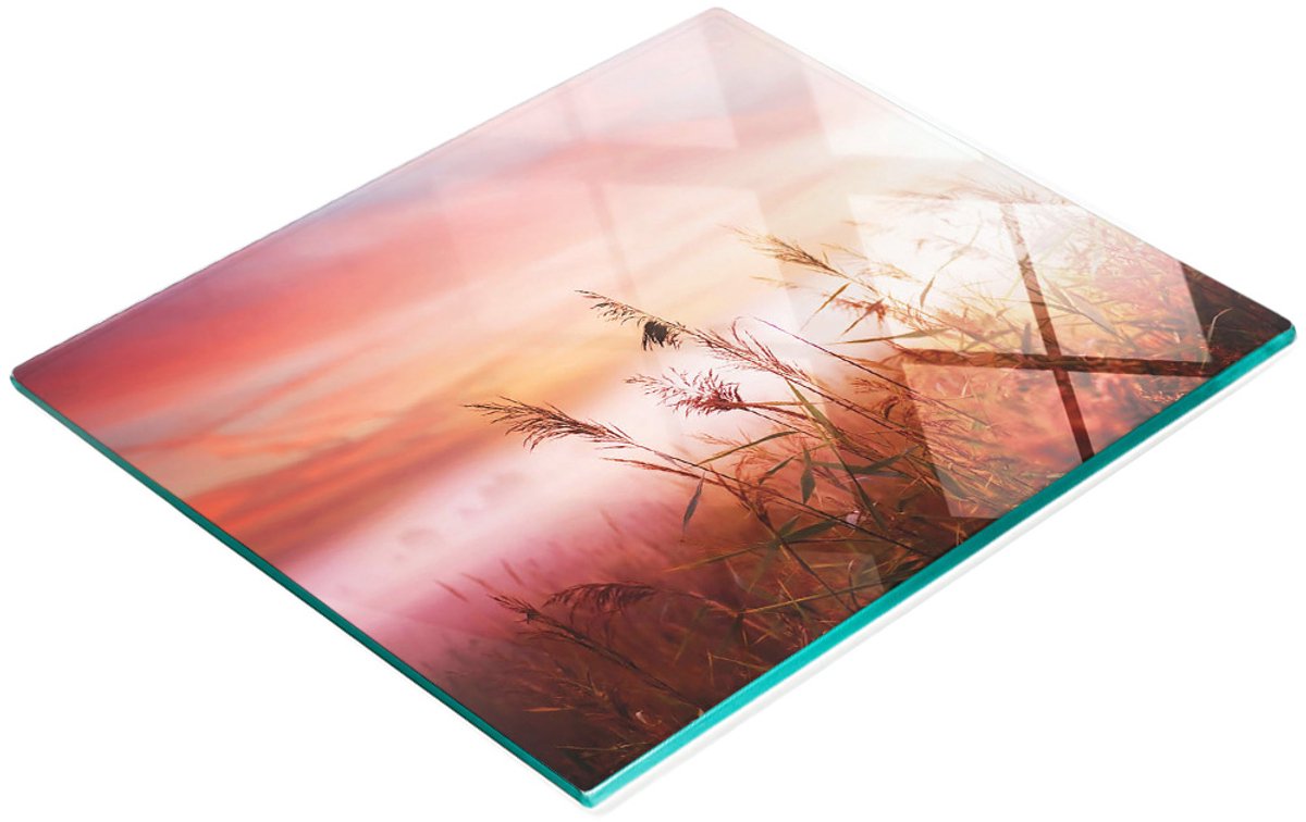 Keukenplank van gehard glas met decoratieve afbeelding van ochtendmist, 60x52 cm