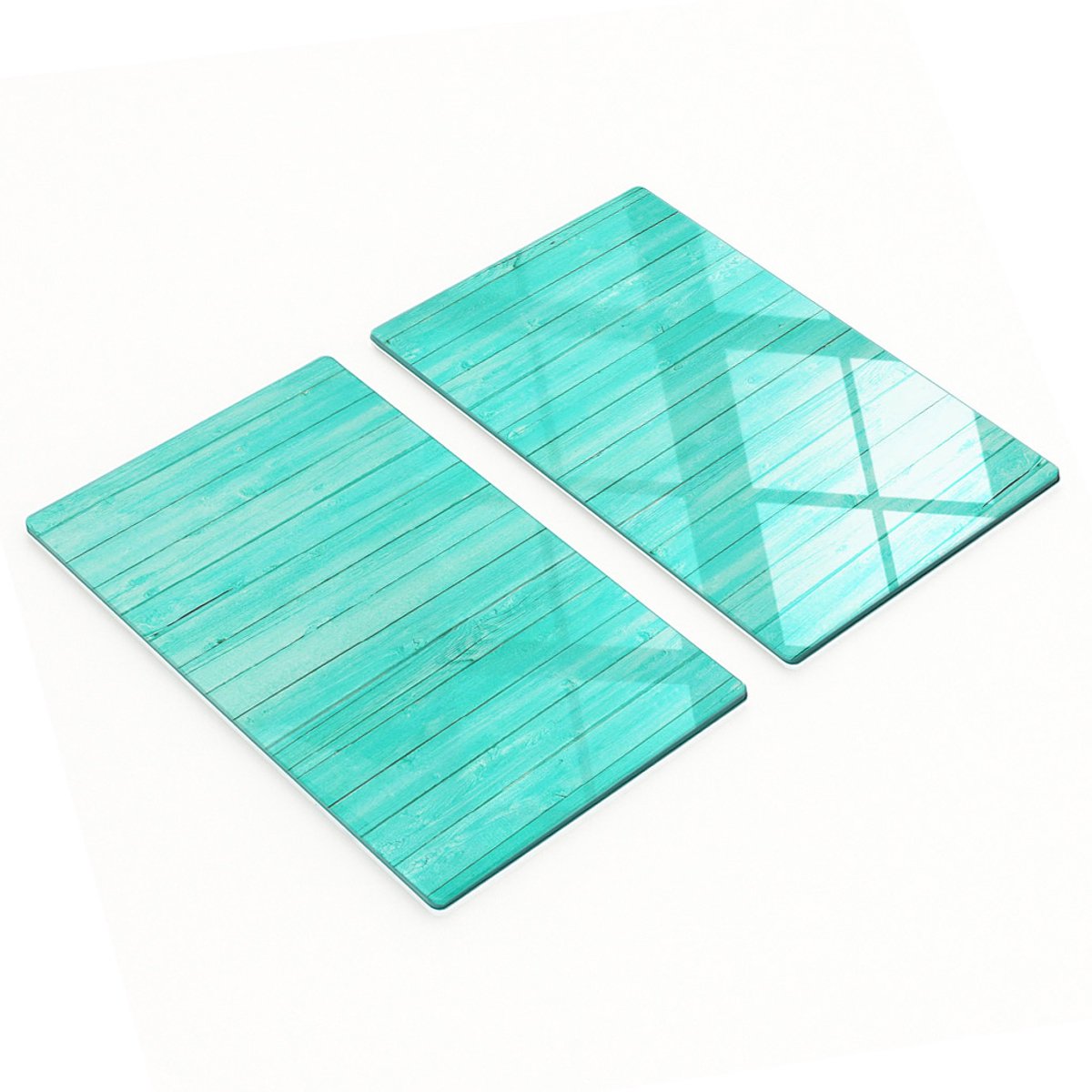 Glazen serveerplanken met afbeeldingen, groene planken, 2x30x52 cm