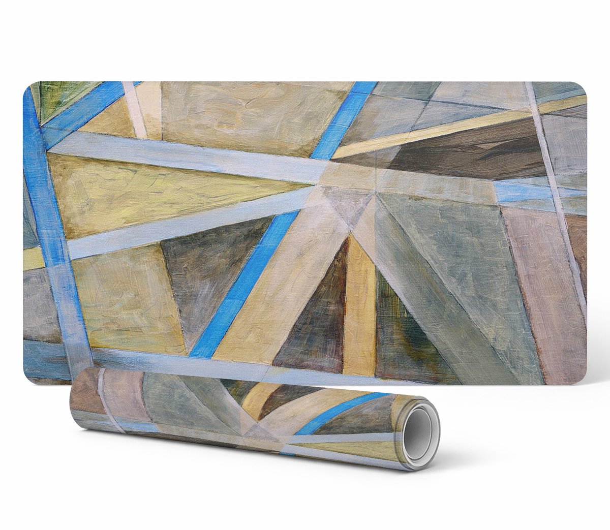 Antislip gamingmuismat met geometrische lijnen, 120x60 cm