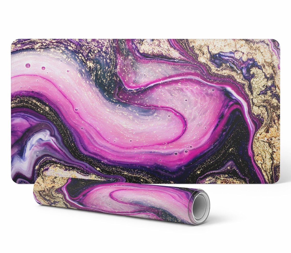 Antislip muis- en toetsenbordmat met abstract wervelpatroon, 120x60 cm