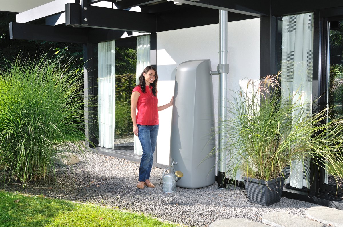 Garantia Elegance colonne récupératrice d'eau 400 liter gris pierre
