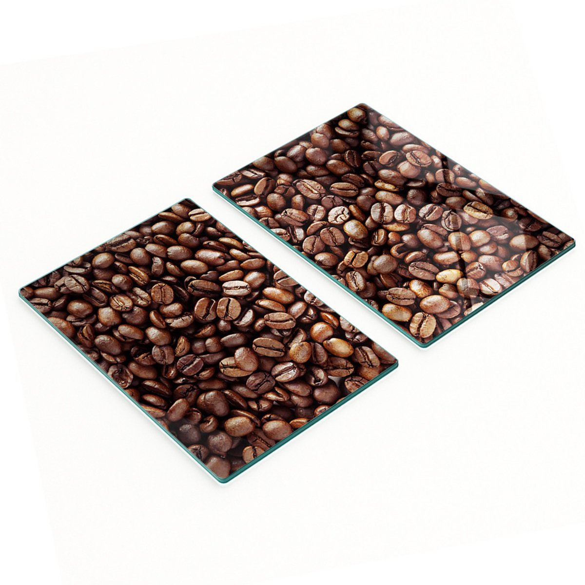 Glazen serveerplanken met koffieboonmotief, 2x40x52 cm