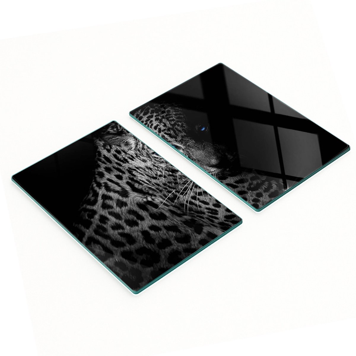 Decoratieve glazen snijplanken voor in de keuken met luipaardprint, 2x40x52 cm