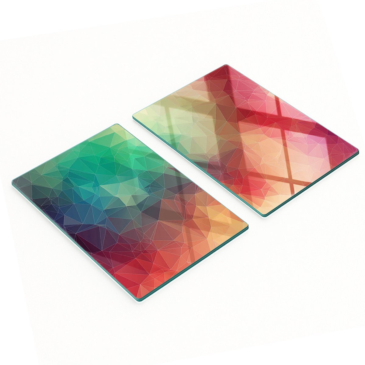 Duurzame en stijlvolle glazen borden met geometrisch patroon 2x40x52 cm
