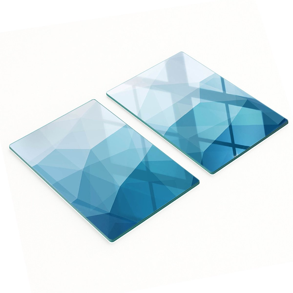 Decoratieve glazen serveerplanken voor snacks, abstract ontwerp, 2x40x52 cm