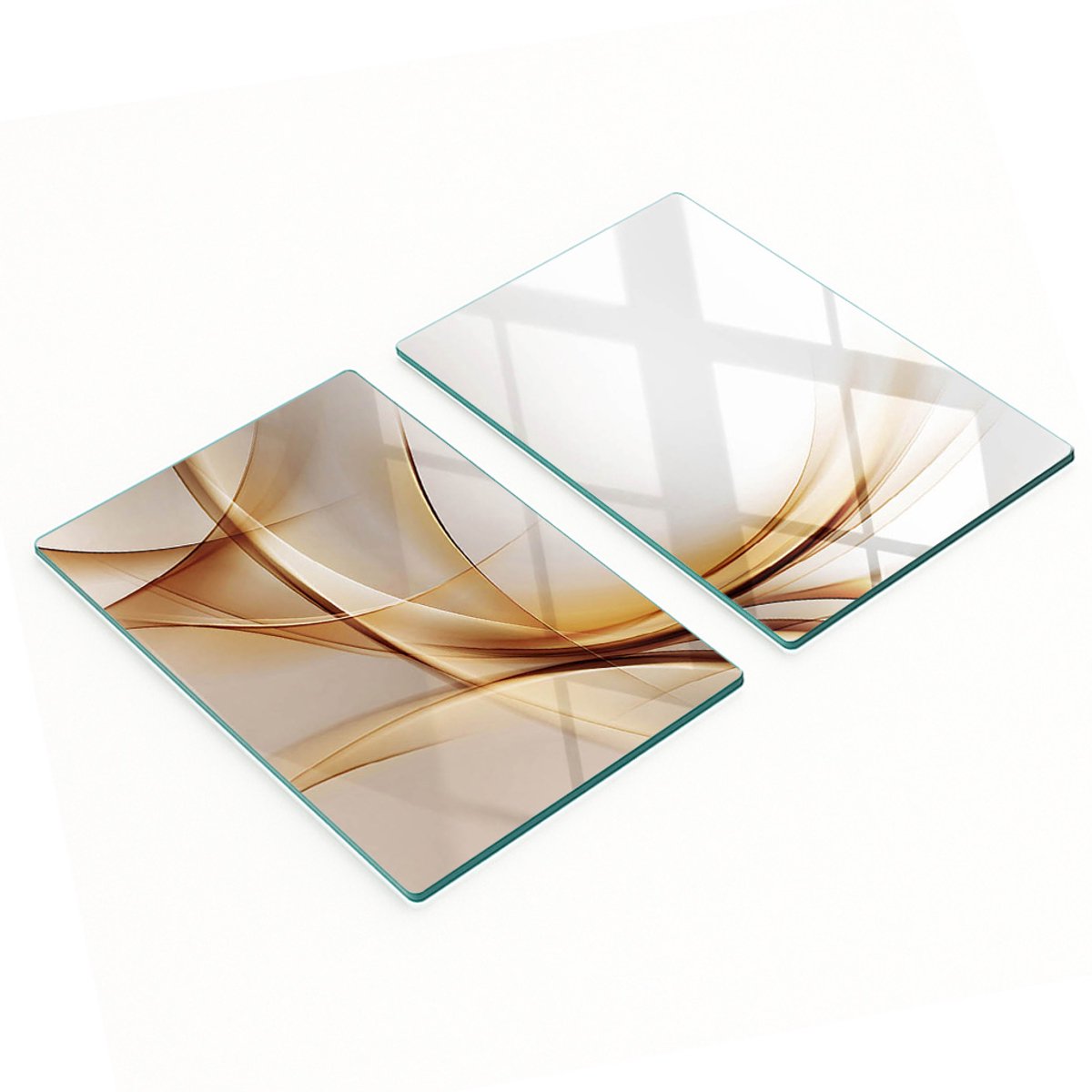 Keukenplanken van gehard glas met abstracte golfmotieven, 2x40x52 cm