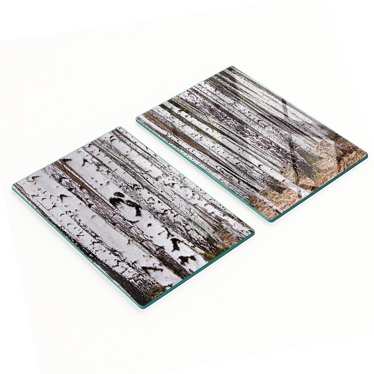Multifunctionele decoratieve glazen keukenplanken van berkenhout, 2x40x52 cm
