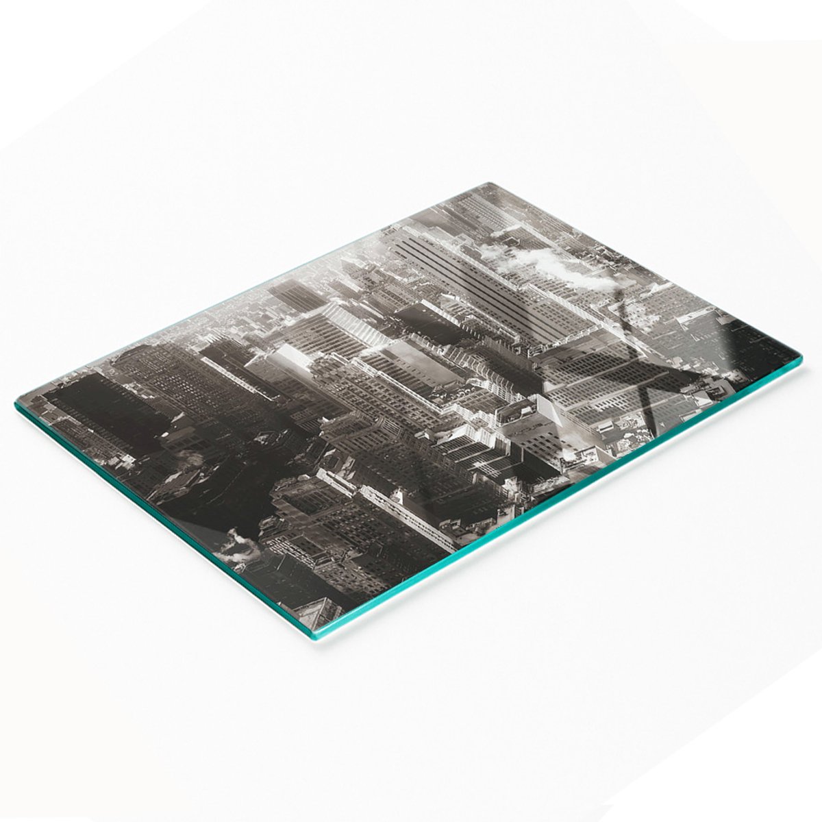 Keukenplank van gehard glas met decoratieve afbeeldingen, New York, 80x52 cm