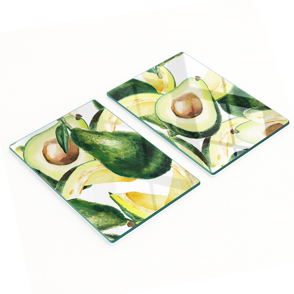 Multifunctionele decoratieve glazen borden met avocado-print 2x40x52 cm