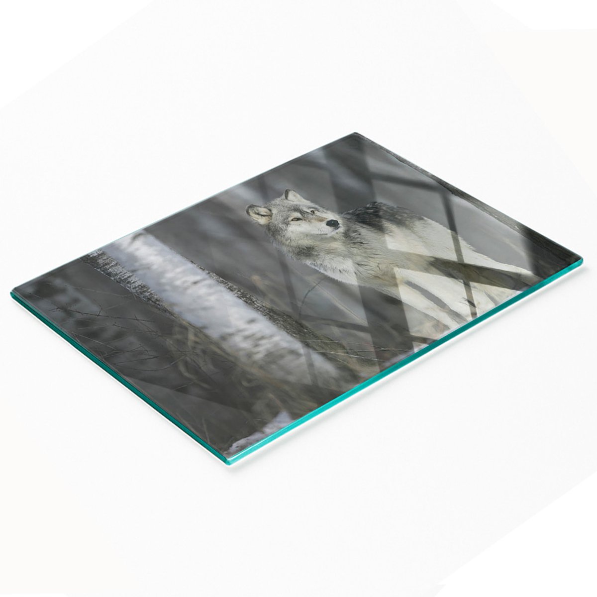 Multifunctionele decoratieve glazen snijplank voor de keuken, wolfgrijs, 80x52 cm