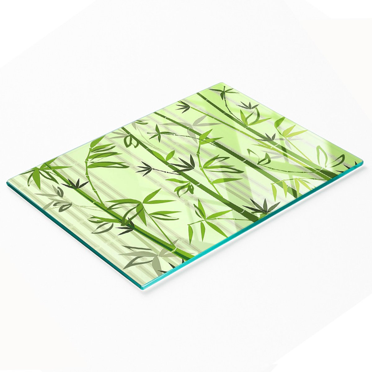 Decoratieve snij- en serveerplank van glas en bamboe, 80x52 cm