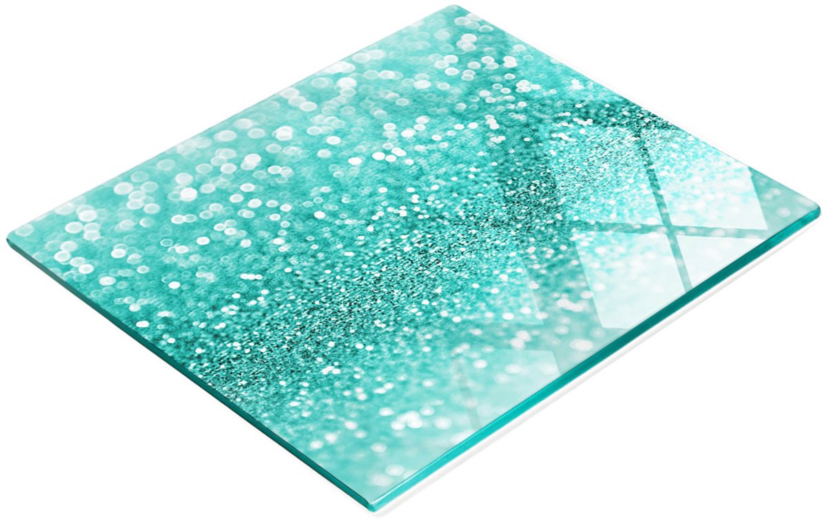 Decoratieve glazen snijplank met afbeeldingen, 60x52 cm