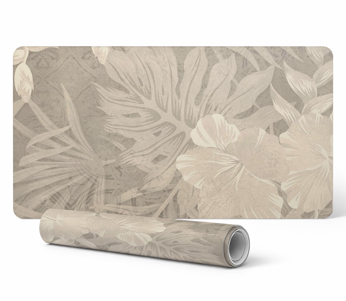 Decoratieve laptopmat met tropische bladeren, retrostijl, 120x60 cm