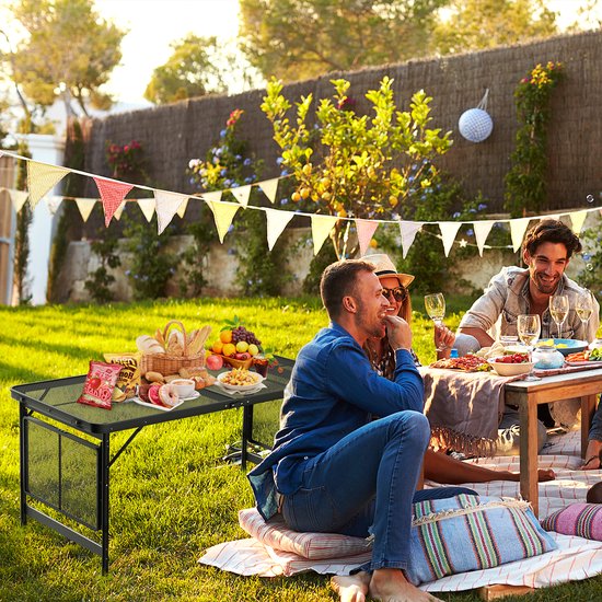 ACXIN Klapbare Kampeertafel - 120x60x55cm - Metaalgaasplaat - Licht & Draagbaar - Buiten Grilltafel Tuintafel — afbeelding 3