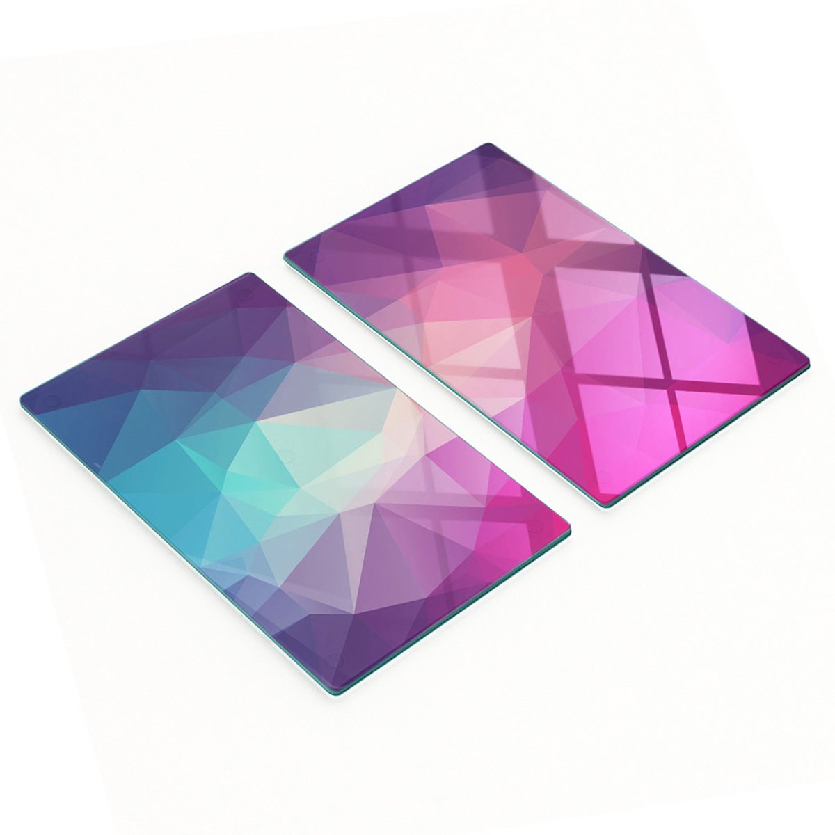 Decoratieve glazen snij- en serveerplanken, abstract ontwerp, 2x30x52 cm