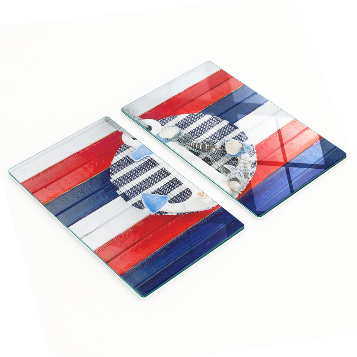 Multifunctionele decoratieve glazen borden met ankerprint 2x30x52 cm