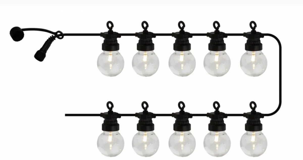 Sirius Lucas Clear Verlengset – Lichtsnoer Uitbreiding 10 lampjes – Tuinverlichting Buiten