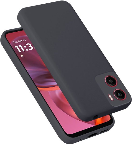 Cadorabo Coque compatible avec Motorola Moto G05 / E15 Étui en Noir Liquide Housse de protection en silicone TPU flexible Étui Coque de téléphone portable