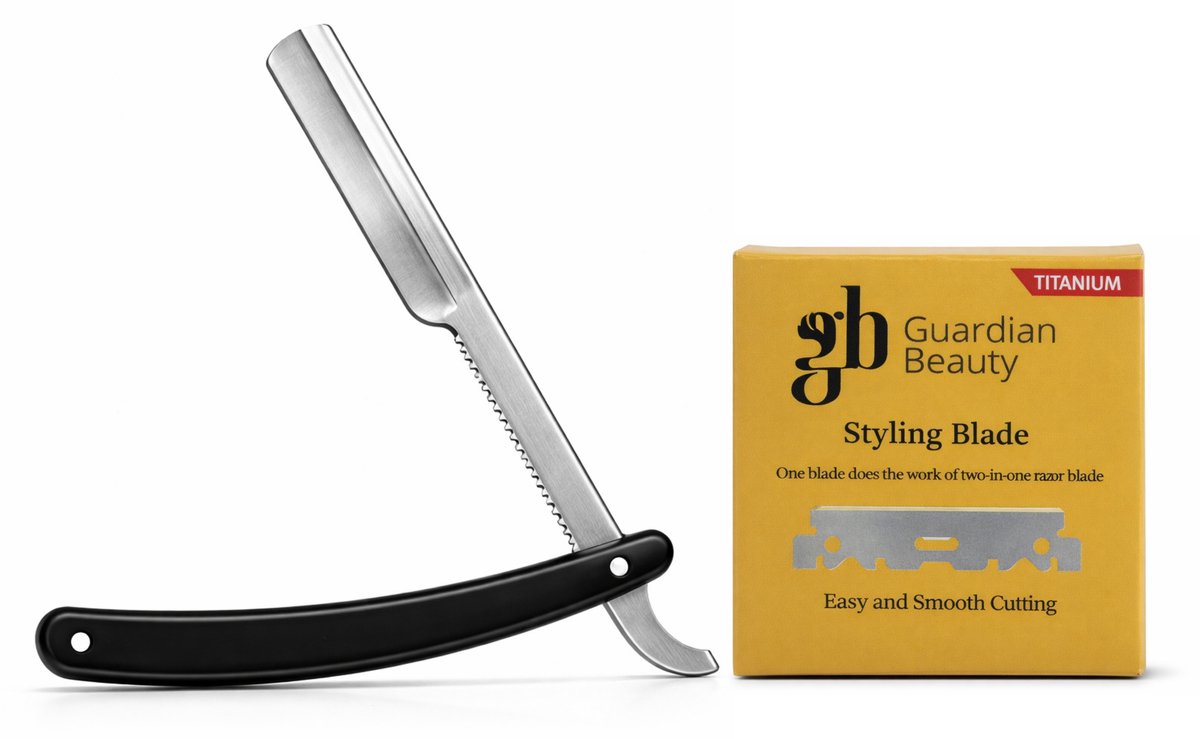 Guardian Beauty Scheermes - Roestvrij Staal - Shavette - Met 50 stuks GB Titanium Halve Mesjes