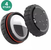 JUALL Houder Geschikt voor Apple AirTag (2) - 4 Stuks - Hoesje Waterdicht - Beschermende Case met 3M Plakstrip - Zwart