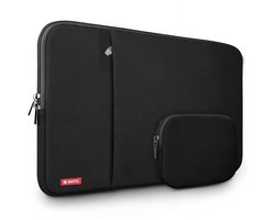 BOTC Laptophoes 15.6 inch - 2-delige Extra Vak - Laptopsleeve met Etui - Laptophoes/ Sleeve - Zwart