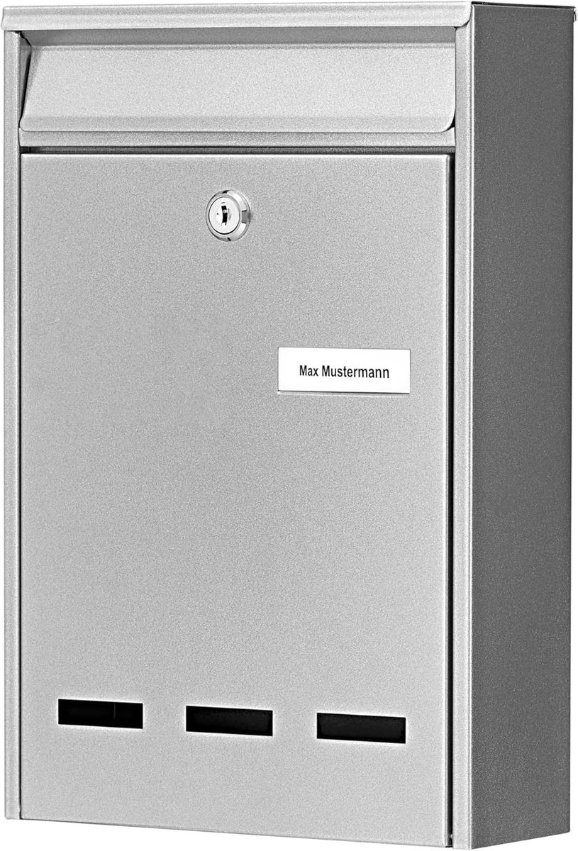 Zilverkleurige RVS Buitenbrievenbus A5 Formaat voor Wandmontage