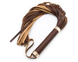De Originele Lederen Seks Zweep - BDSM - 60CM - Bruin - Flogger - PU Leder