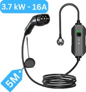 Chargeur Mobile Home 3,7 kW - Etanche IP66 - Type 2 sur prise - 8A/10A/13A/16A - Monophasé - 5 mètres