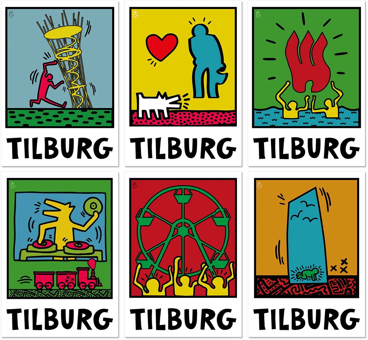 Tilburgse Street-art Ansichtkaarten - set van 6 - Ansichtkaarten - Kaarten