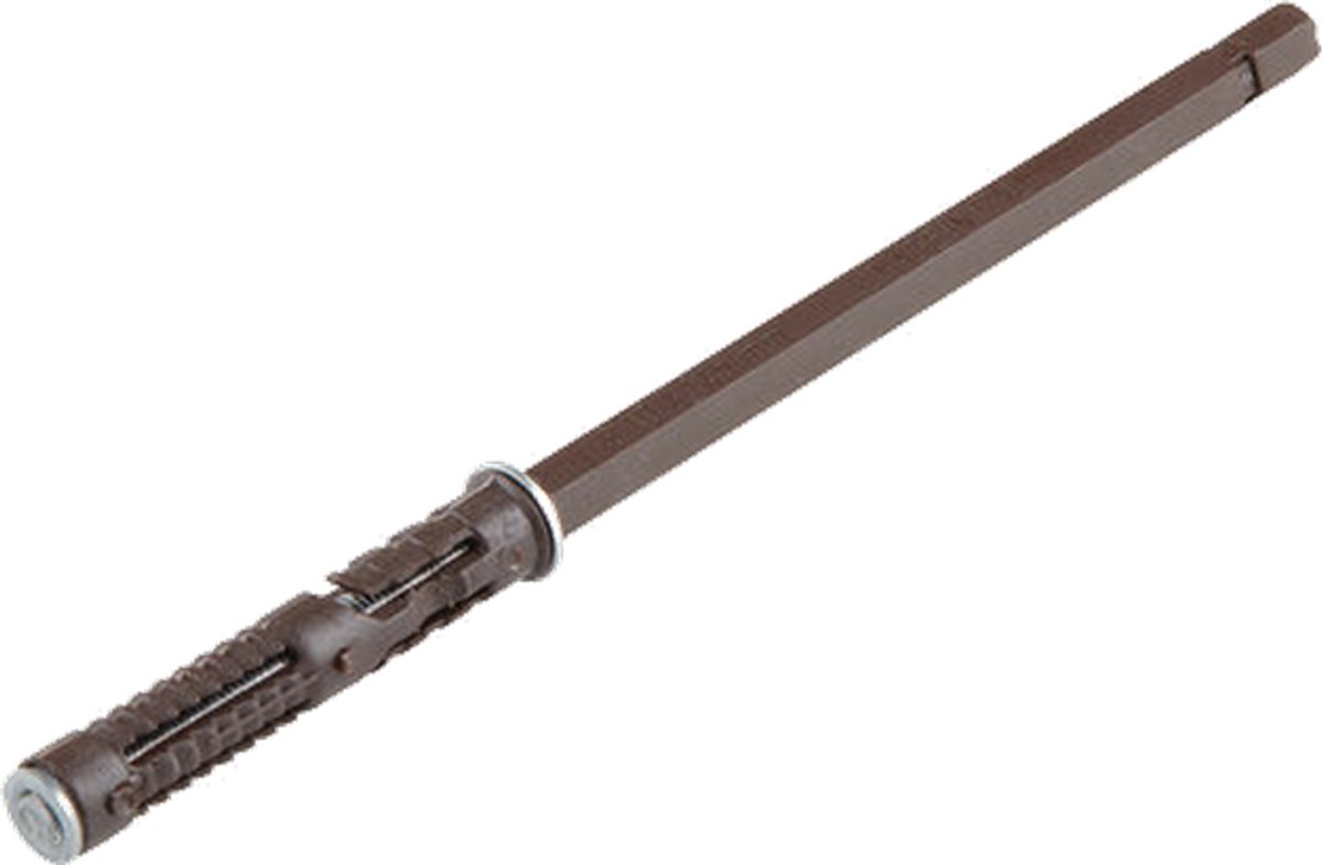 Blinde plankdrager 145 x 10 mm - Italiana Ferramenta - 15 kg draagvermogen - bruin - inclusief plug