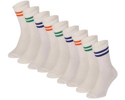 Morethansocks - Fashion sportsokken - Unisex - Multi Stripes - 9-Pack - Maat 36 t/m 47 - Sokken heren - Sokken dames - Sportsokken
