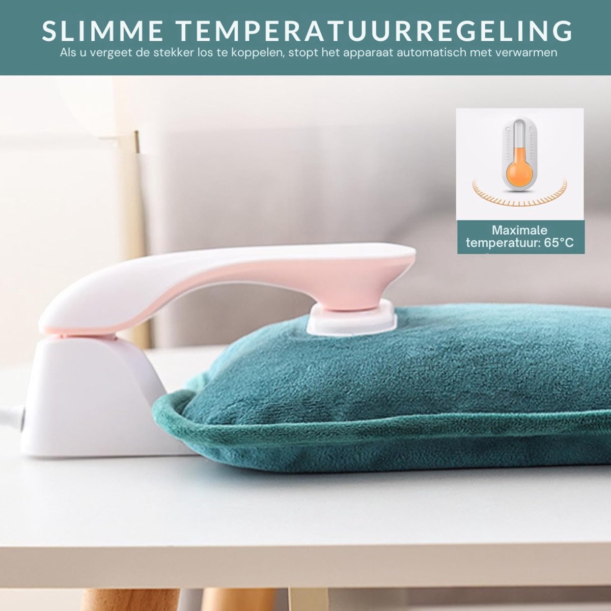 VLSelect® Electrische kruik - Warmtekruik - Warmte kussen - Met Temperatuur Regelaar – foto 6