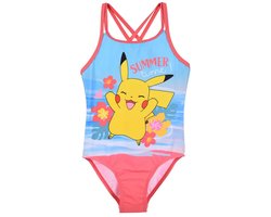 Pokémon Badpak Meisjes - Pikachu "Summer Time" - Roze/Blauw - Maat 122/128 - Officiële Licentie
