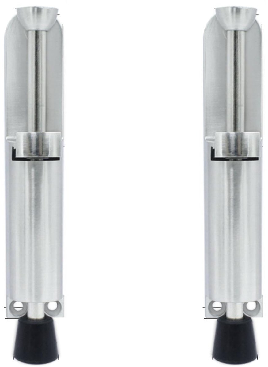 GELLDG 2 Stuks Deurvastzetters voor Binnen - Voetbediende Deurstopper - 14.7x2.8cm - Precieze Positionering, Stevige Houding, Eenvoudige Installatie - Geschikt voor Houten en Metaaldeuren - Metaal - Zilver