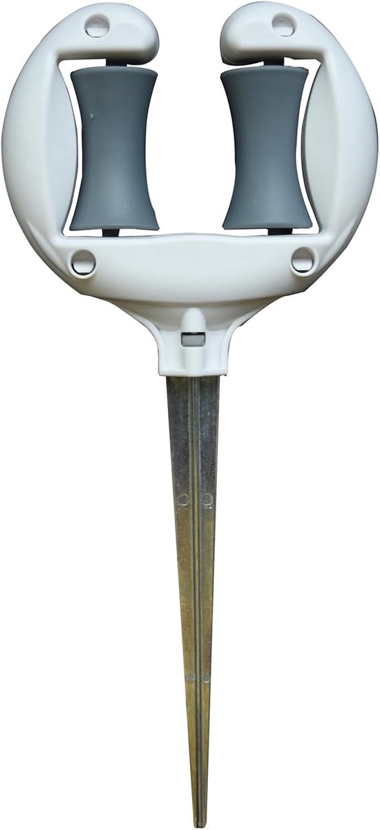 Hose guide - Tuinslanggeleider - Slanggeleider tuinslang - Grondspies - Tuinslang Ondersteuning - Tuinaccessoire - Beschermt en voorkomt knikken - Roterende rollers - Wit