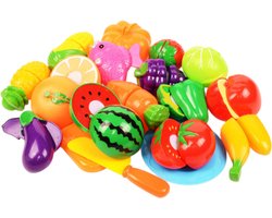 18-Delige Set, Kinderkeuken Snijden Speelgoed, Nep Fruit En Groente Accessoires, Plastic Mini Servies En Messen, Educatief Speelgoed Voor Peuters En Kinderen Verjaardagscadeaus