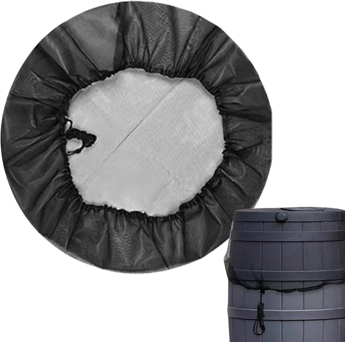 Regenton Net - Beschermhoes Vat - Water Opvang - Verstelbaar Ontwerp - 90 cm Diameter - Zwart
