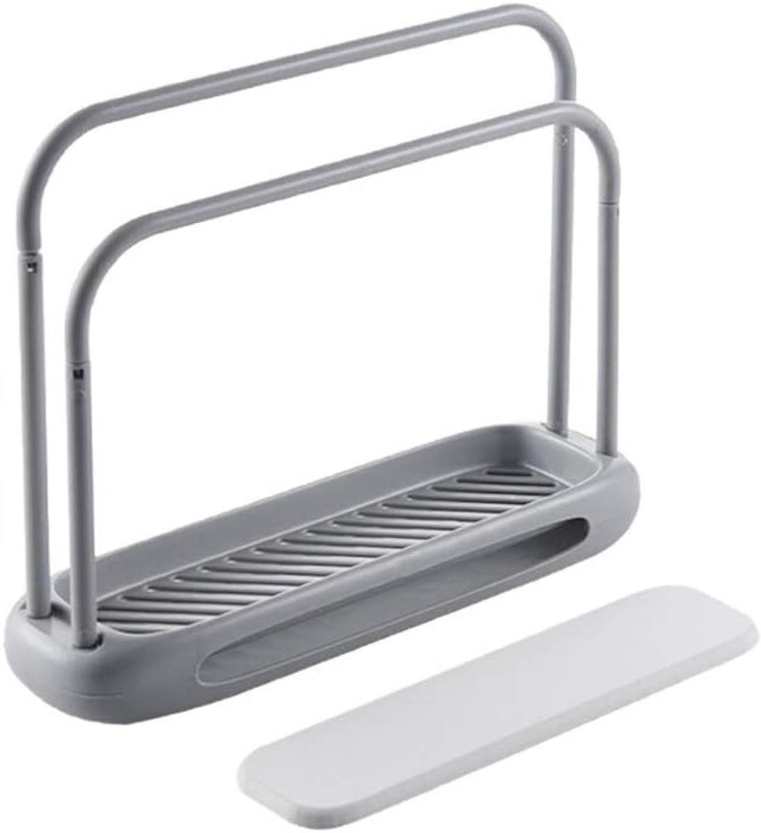 Theedoekenrek Keuken - Handdoekhouder Tafel - Snel Drogen - Dubbele Stang - 26x7x20 cm - Grijs